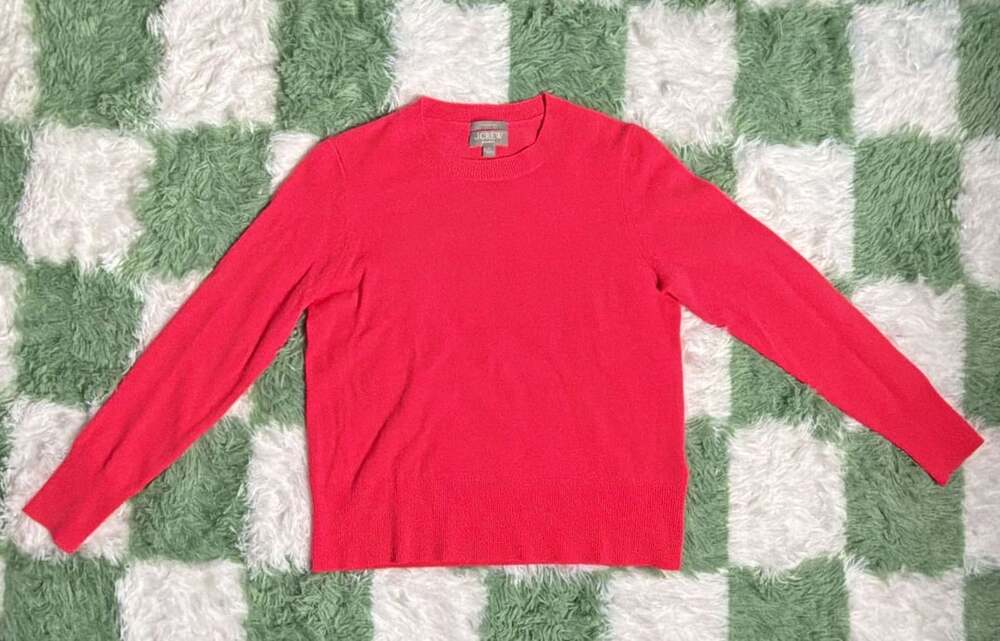 J.Crew Classic Fit Cashmere Crewneck Sweater Size S Pink
